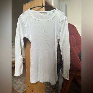 DOEN Annie 3/4 Sleeve Scallop Trim Top XS